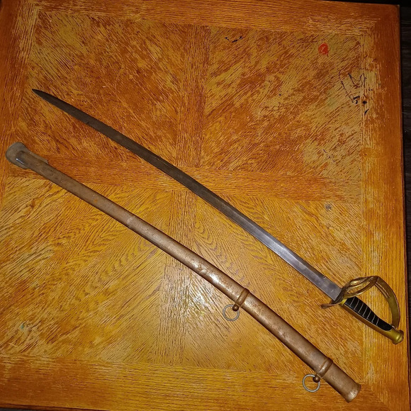 Vintage Military Saber Metal Scabard reproduction has some rust due to age  hand - Picture 1 of 4